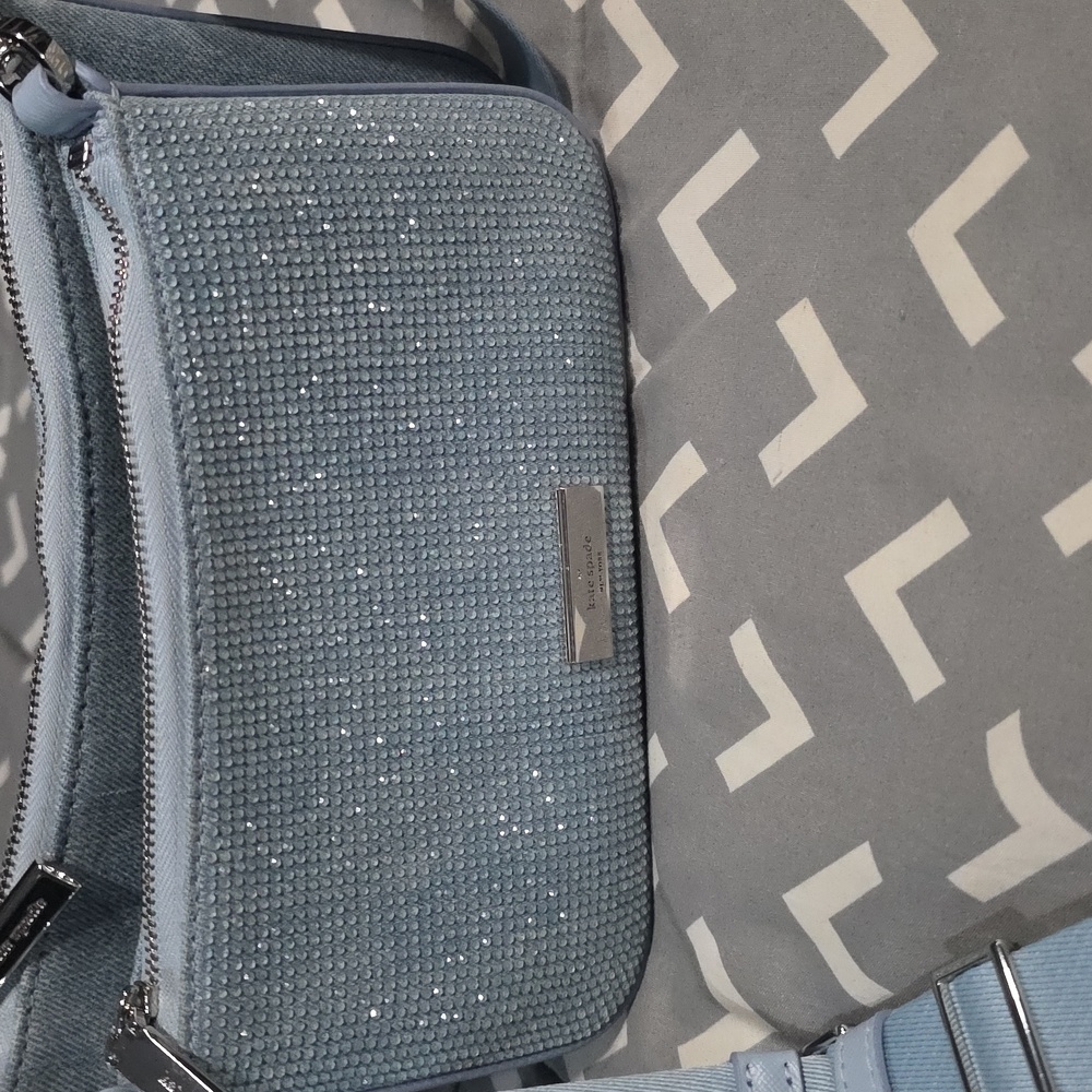 Kate Spade Blue Light Denim Rhinestone Crossbody